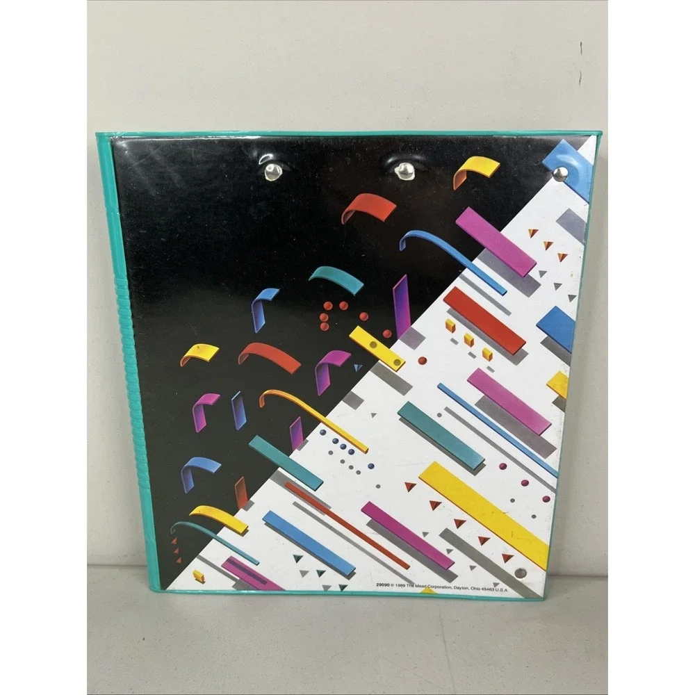 Vintage 1989 MEAD Flapper Binder TRAPPER KEEPER Retro 3 Ring Notebook W- Inserts